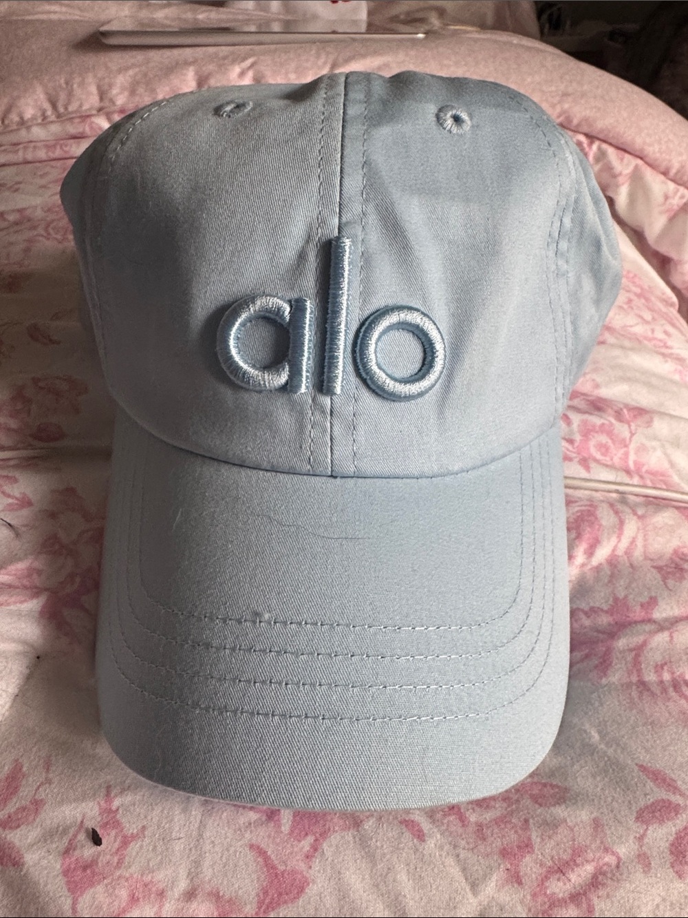 ALO Yoga Light Blue Embroidered Logo Baseball Cap